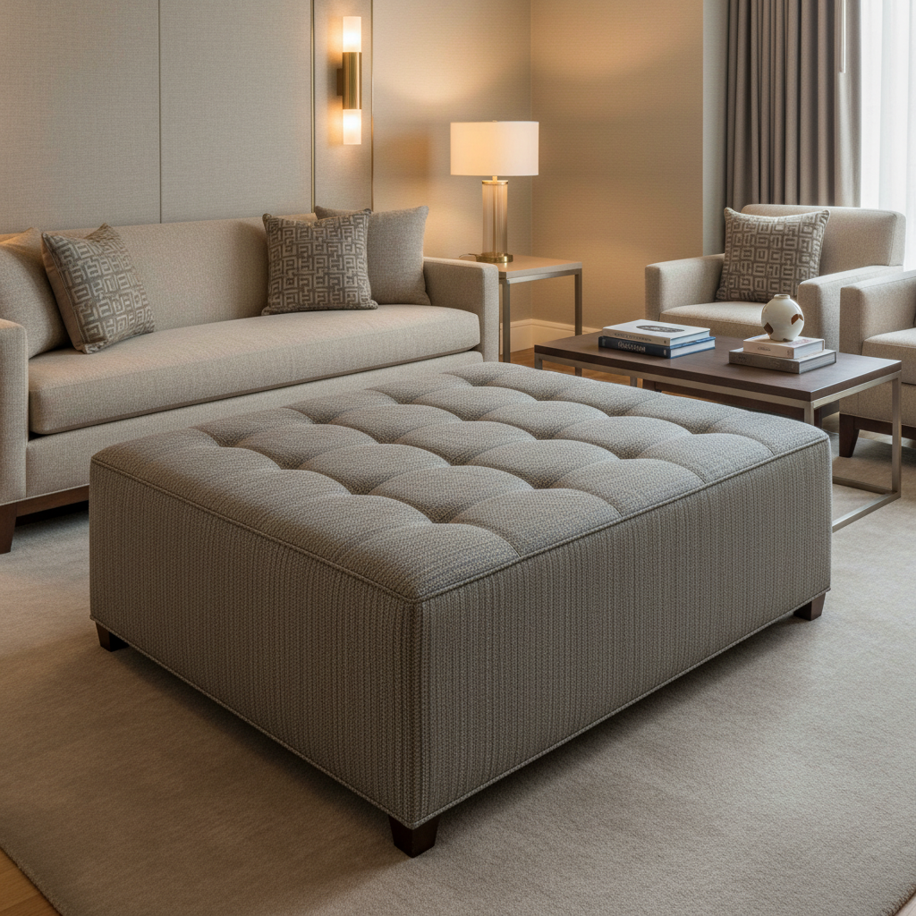 Ballad - Ballad Tekloom Performance Upholstered Ottoman | Architectural Fabrics