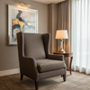 Woven Tweed Texture Cocoa Bean Upholstered Chair | Architectural Fabrics