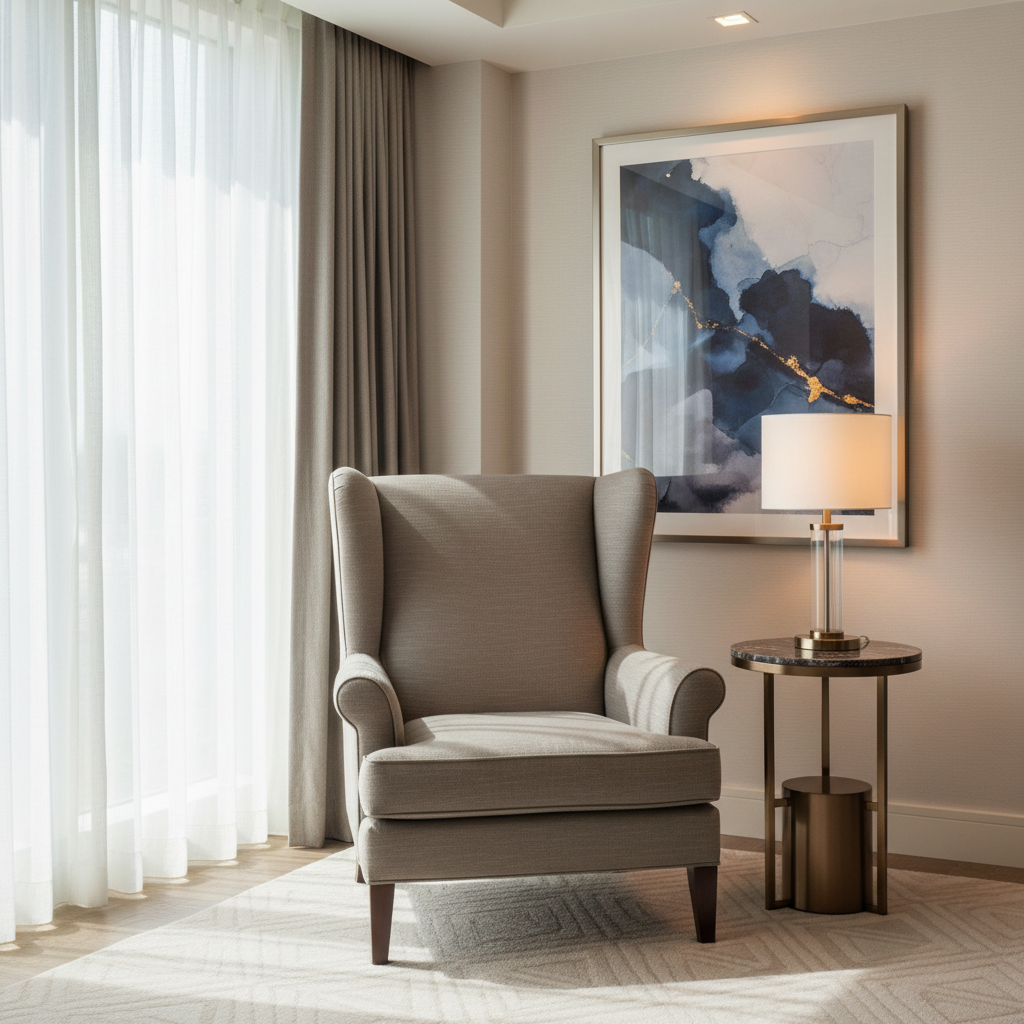 Linen Island - Morel Upholstered Chair | Architectural Fabrics