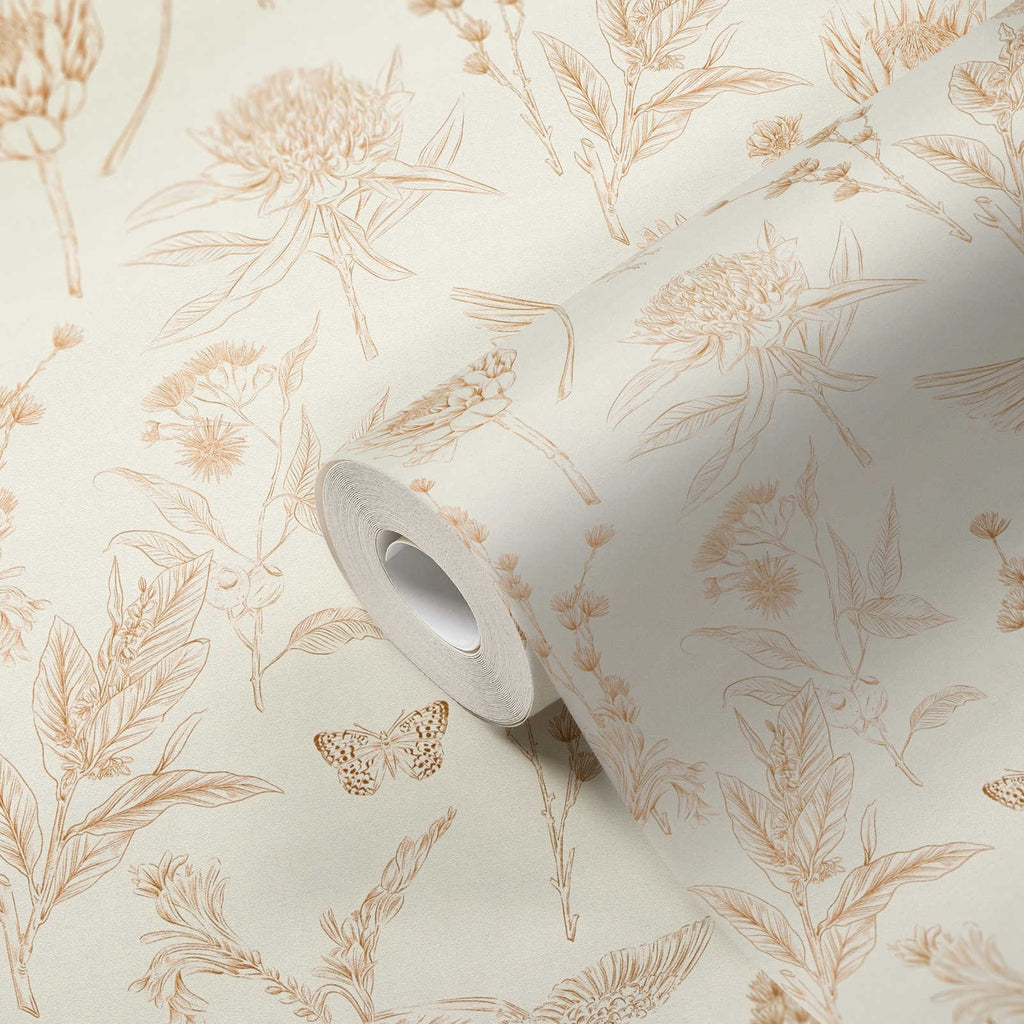 Drawn Into Nature Cream Wallcovering | AS Creation