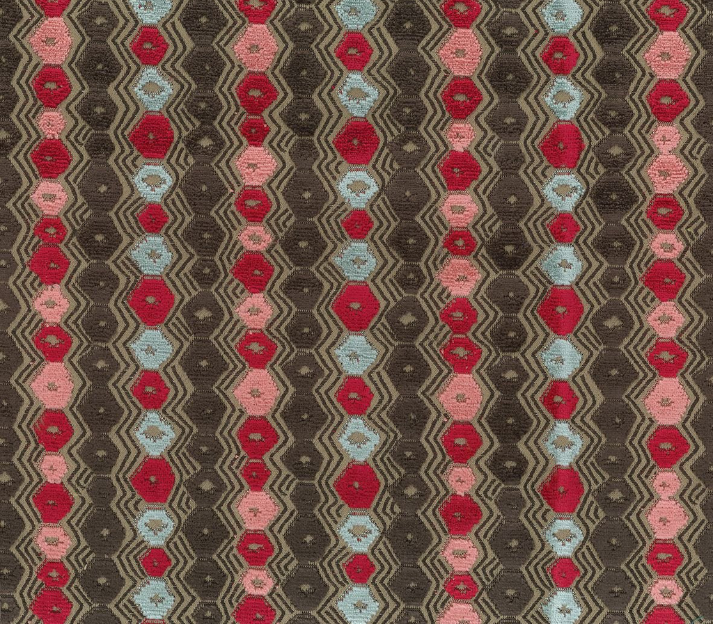 DWCY-900300 Nina Campbell Fabric Umber Brown designer-wallcoverings-los-angeles