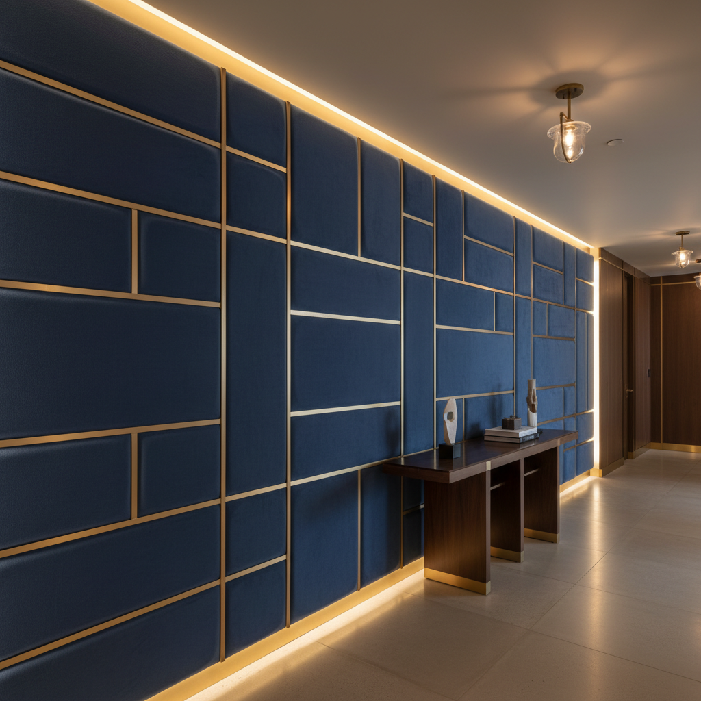 Ultrasuede  South Beach  Blue Upholstered Wall Panel | Ultrasuede Upholstery