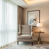 Smooth Solid Texture Soft Taupe Upholstered Chair | Architectural Fabrics