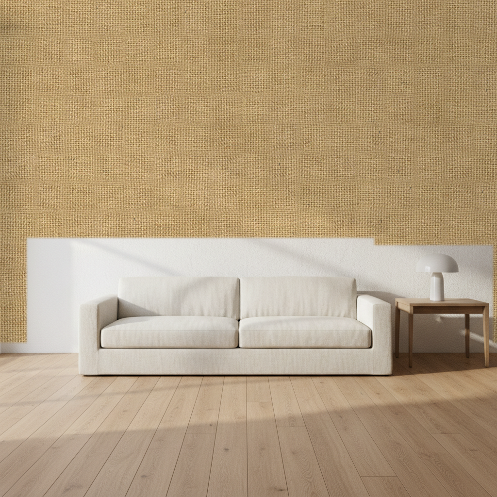Nantucket Grasscloth Burlap Wallcovering | Phillipe Romano room setting