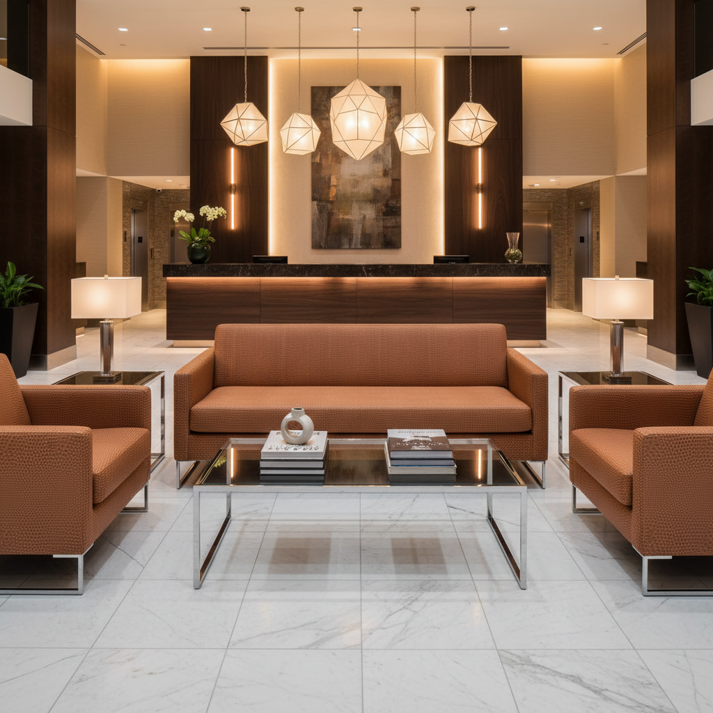 Snake Cay - Rust Upholstered Sofa | Architectural Fabrics