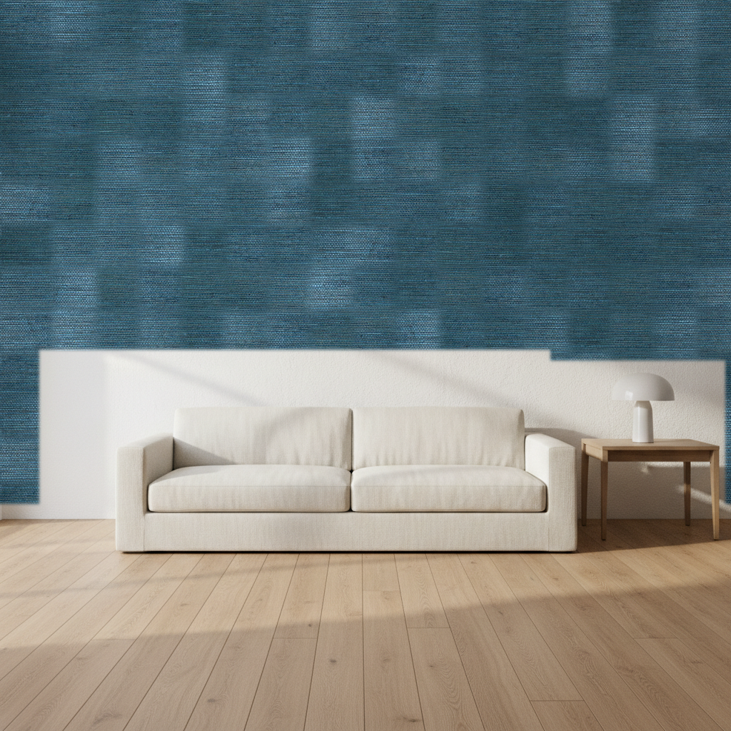 Nantucket Grasscloth Peacock Wallcovering | Phillipe Romano room setting
