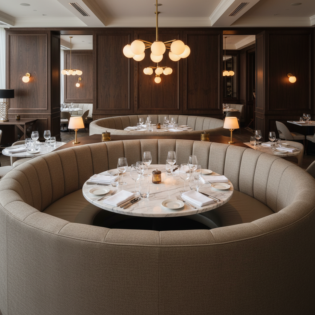 Nassau - Mineral Upholstered Banquette | Architectural Fabrics