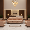 Chevron Woven Texture Terracotta Beige Upholstered Sofa | Architectural Fabrics