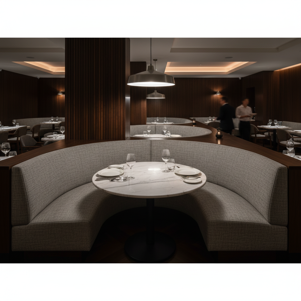Morant - Pewter Upholstered Banquette | Architectural Fabrics