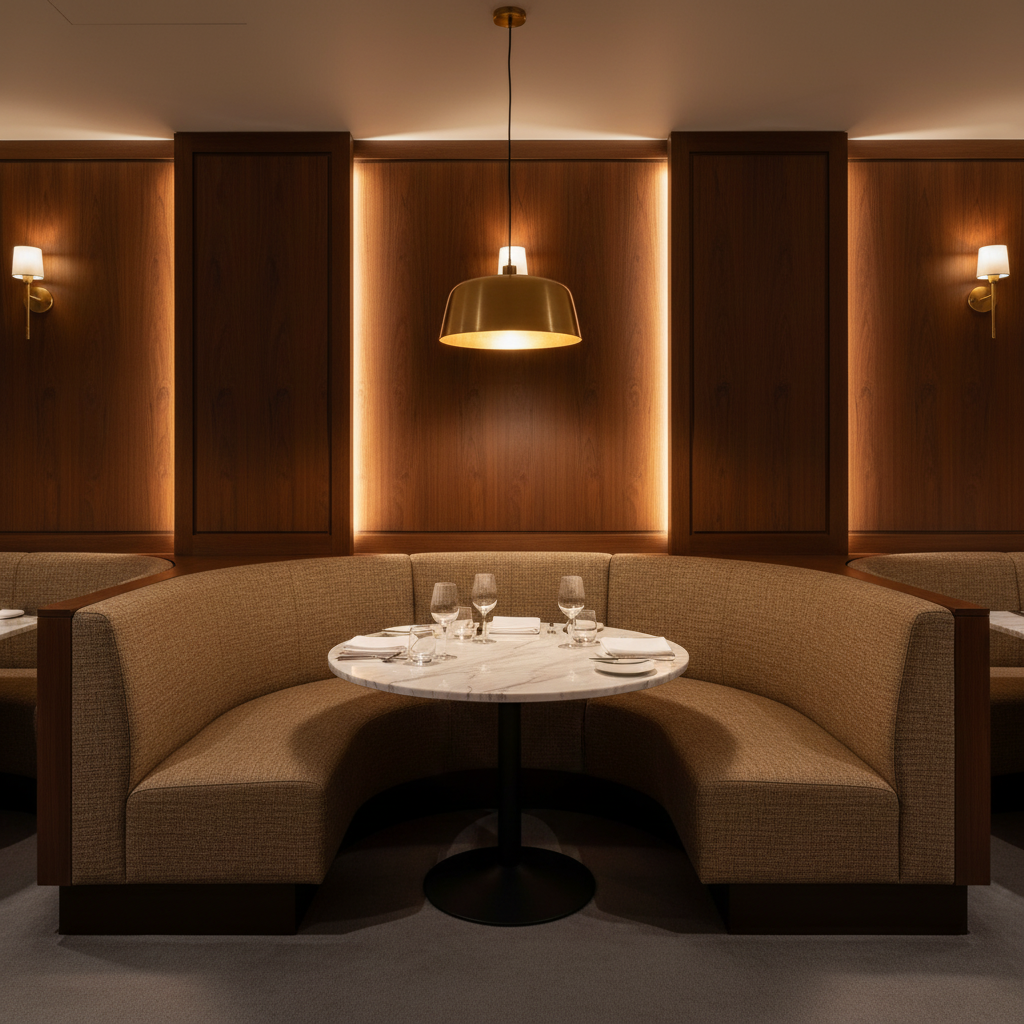 Palm Island - Timber Upholstered Banquette | Architectural Fabrics