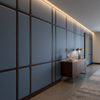 Fine Pebble Grain Denim Blue Upholstered Wall Panel | Architectural Fabrics