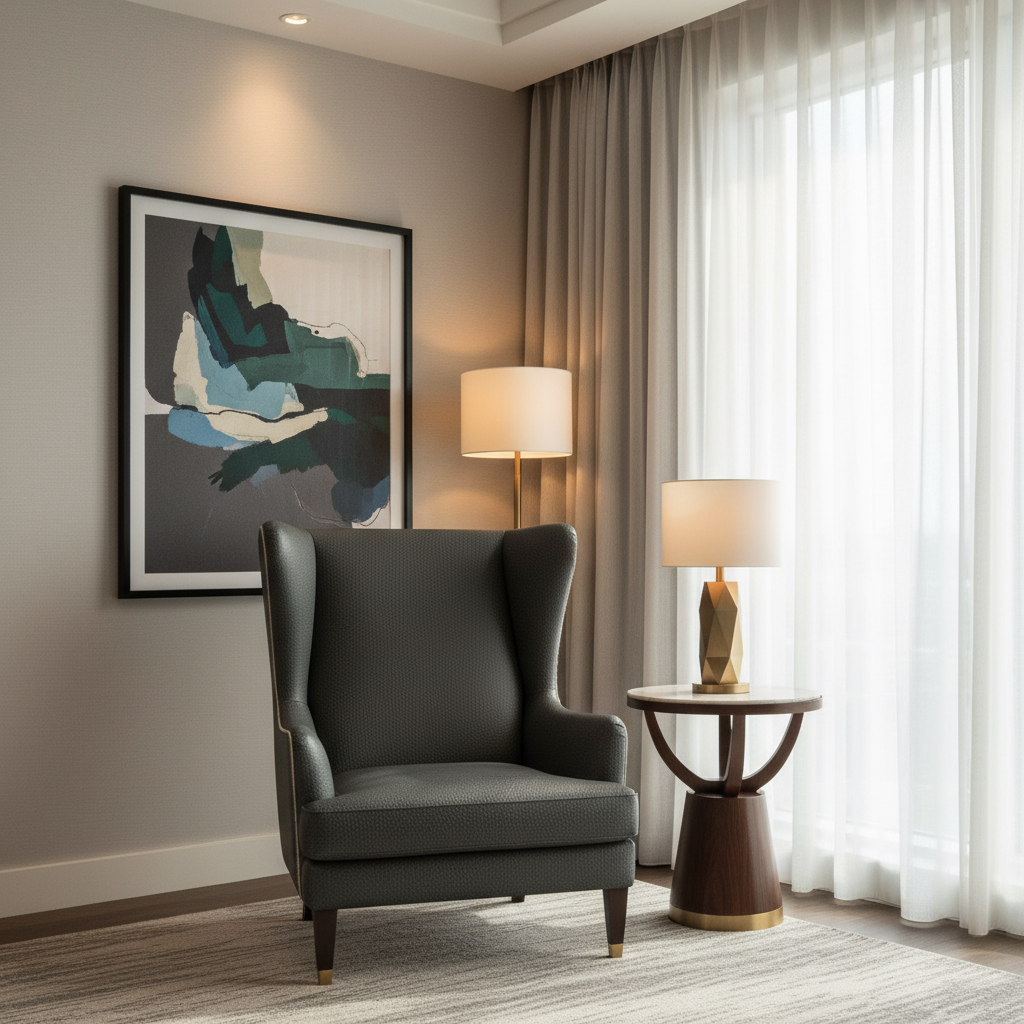 Smooth Pebble Grain Deep Charcoal Upholstered Chair | Architectural Fabrics