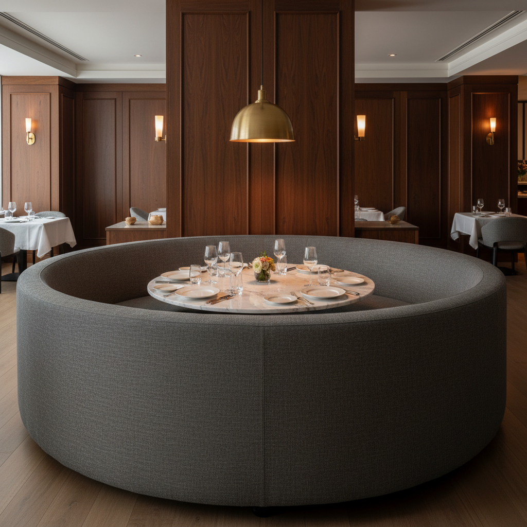 Maya Riviera - Ash Upholstered Banquette | Architectural Fabrics