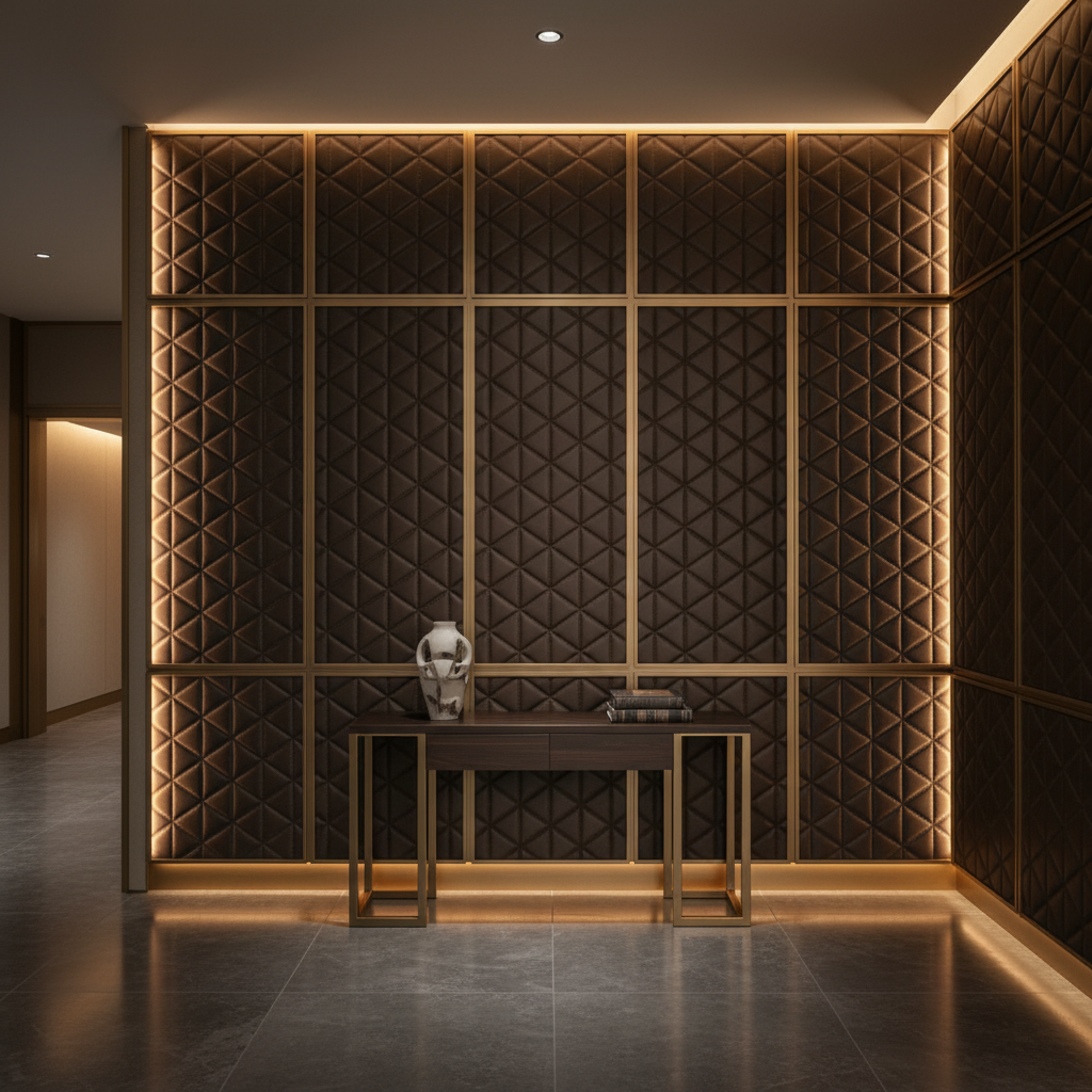 Tres Palmas - Dk. Espresso Upholstered Wall Panel | Architectural Fabrics