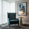 Woven Linen Texture Deep Teal Upholstered Chair | Architectural Fabrics