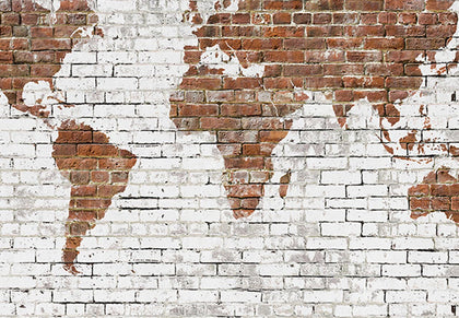 Giani Graffiti World Map on Brick Wall | Coordone Europe