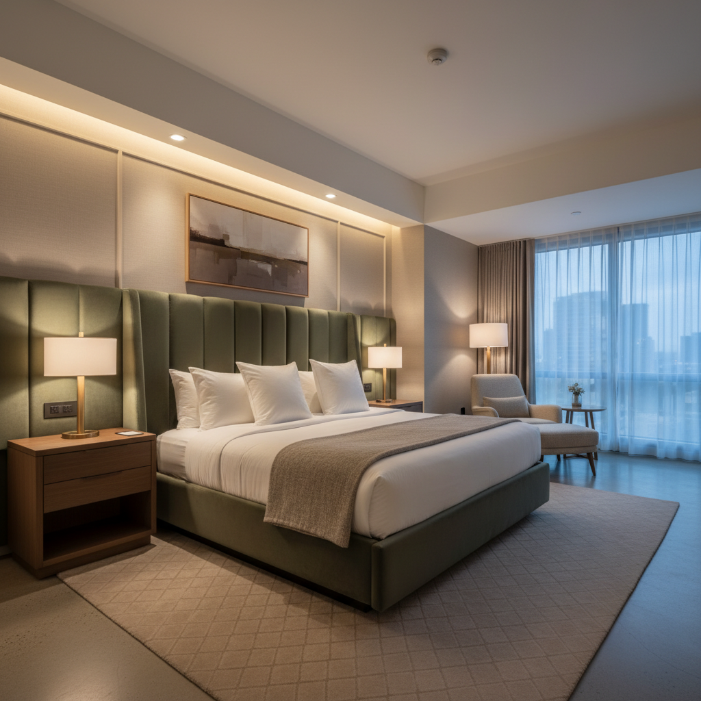 Bedford Basil Upholstered Headboard | Architectural Fabrics