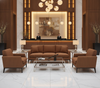 BANDOLIER - Cocoa Bean Faux Leather Upholstered Sofa | Architectural Fabrics