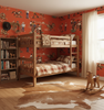 The Original Yeeha 1950's Cowboy - Orange Spice Mid-Century Modern | Architectural Wallcoverings - Boys Bedroom Room Setting