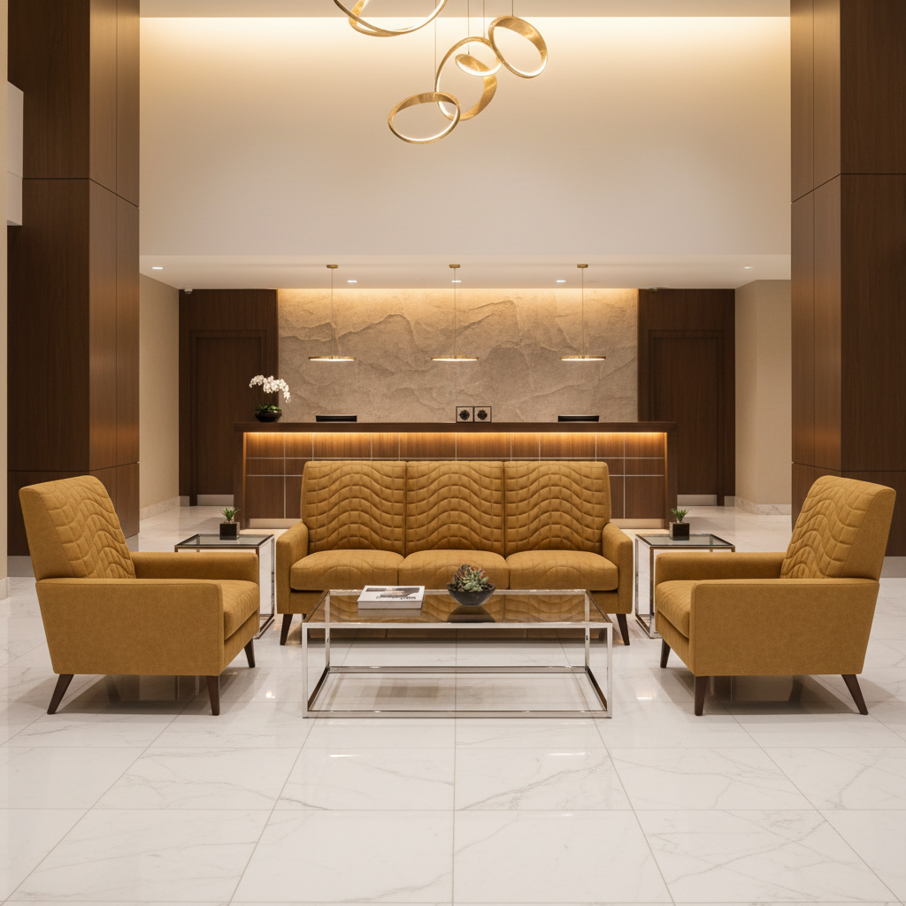 Waterfall Bay - Honeycomb Upholstered Sofa | Architectural Fabrics