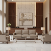 Linen Weave Texture Soft Taupe Upholstered Sofa | Architectural Fabrics