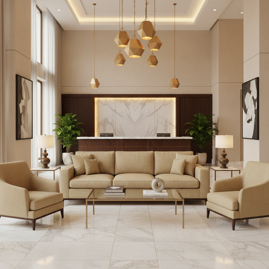 Nassau Gold - Shell Upholstered Sofa | Architectural Fabrics