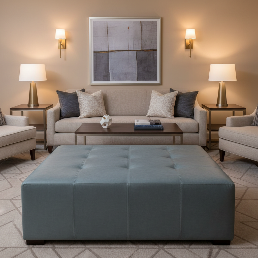 Red Hook - Neptune Upholstered Ottoman | Architectural Fabrics