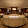 Channel Stitched Chevron Pale Gold Upholstered Banquette | Architectural Fabrics