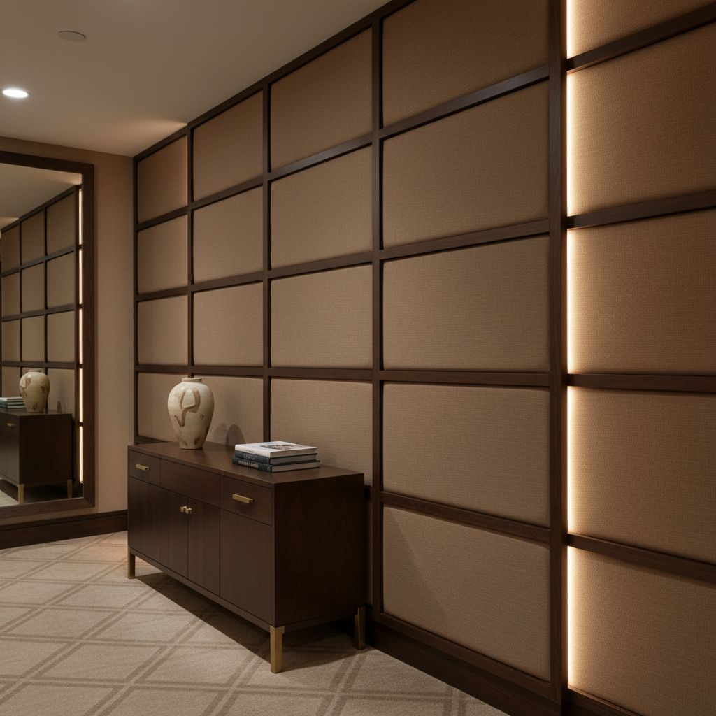 Aarden - Cocoa Bean Silicone Hybrid Upholstered Wall Panel | Architectural Fabrics