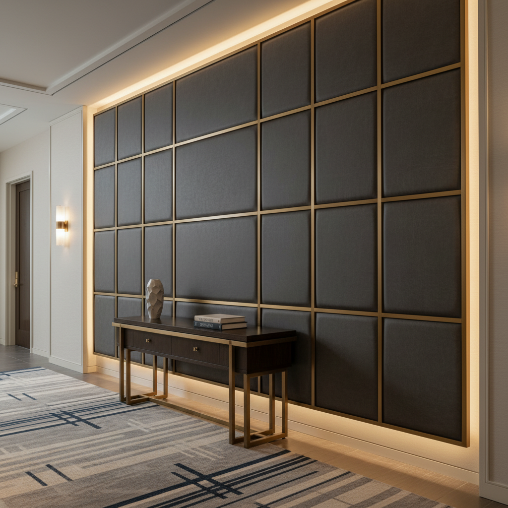 Tobago - Midnight Upholstered Wall Panel | Architectural Fabrics
