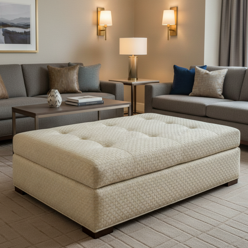 Aztec - Aztec Organic Cellulose Upholstered Ottoman | Architectural Fabrics