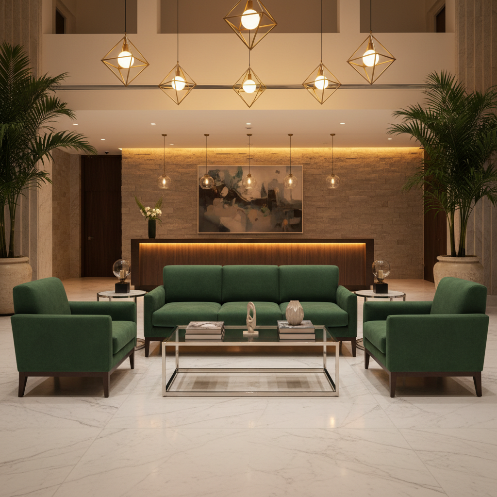 Ultrasuede  Pine  Green Upholstered Sofa | Ultrasuede Upholstery