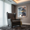 Woven Organic Texture Dark Graphite Upholstered Chair | Architectural Fabrics