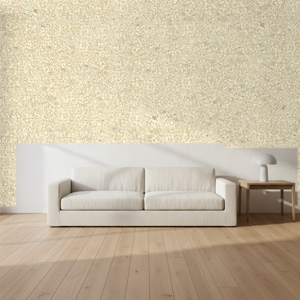 Nantucket Grasscloth Parchment & Metallic Pewter Wallcovering | Phillipe Romano room setting