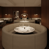 Fine Woven Texture Muted Taupe Upholstered Banquette | Architectural Fabrics