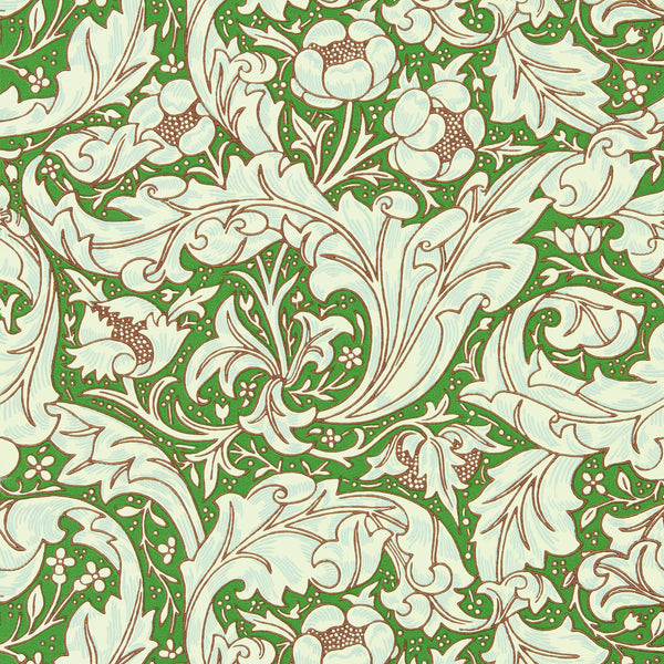 Bachelors Button Leaf Green/Sky | Morris & Co.