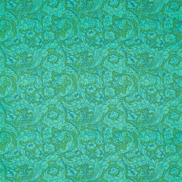 Bachelors Button Olive/Turquoise | Morris & Co.