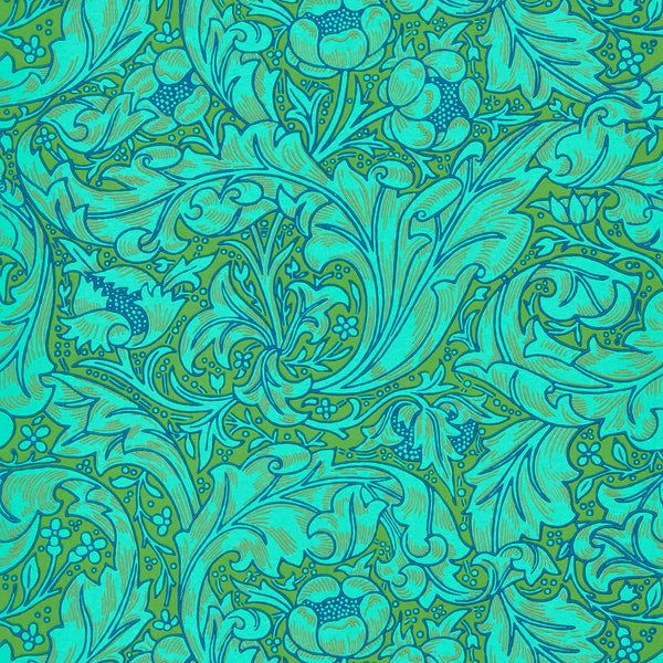 Bachelors Button Olive/Turquoise | Morris & Co.