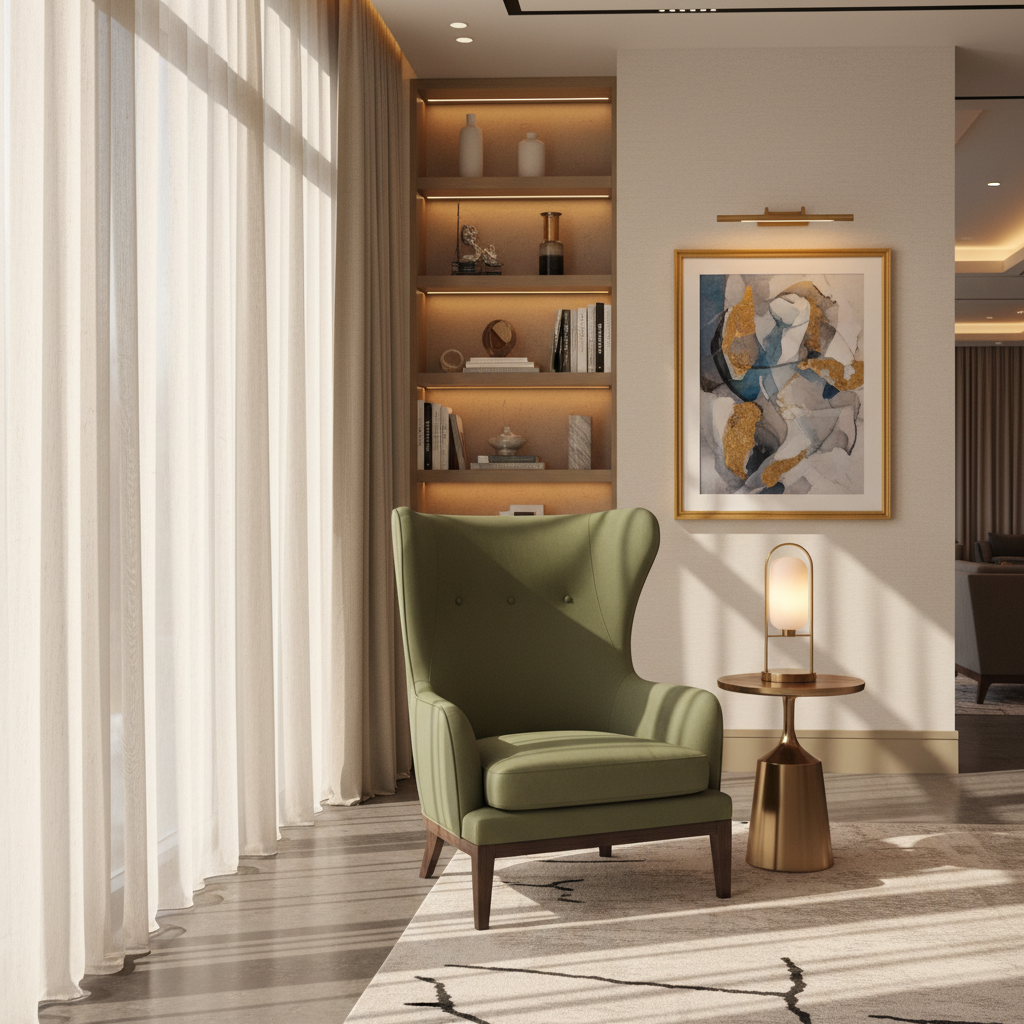 Stanley Aloe Upholstered Chair | Architectural Fabrics