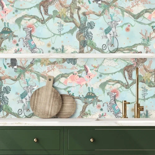 Balancing Act Blue Sky - Light Blue Wallcovering | Brand McKenzie