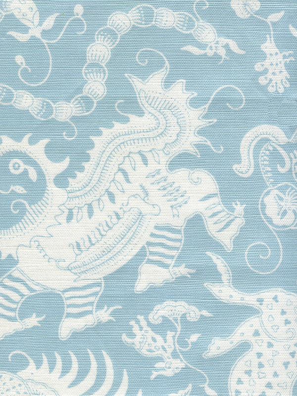 Indramayu Reverse Bali Blu on White Screen Printed Fabric | China Seas