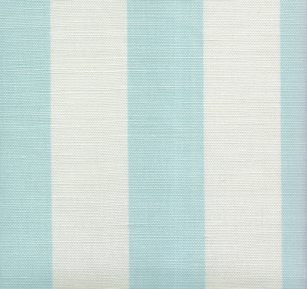 Sand Bar Stripe Bali Blue on White Screen Printed Fabric | China Seas