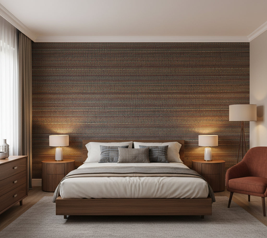 Balihala Horizontal GrassCloth Multi Color | Phillipe Romano - bedroom room setting