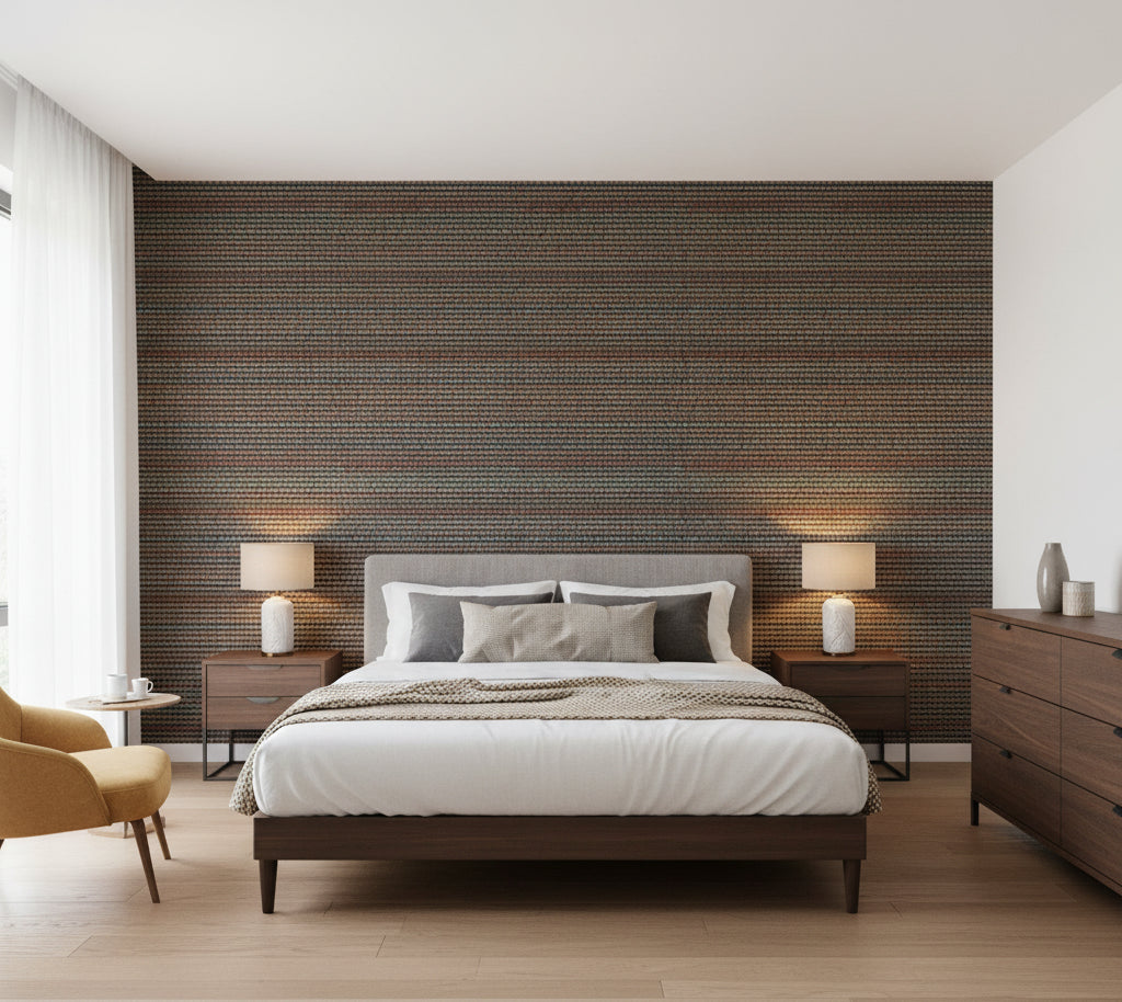 Balihala Horizontal GrassCloth Multi Color | Phillipe Romano - bedroom room setting