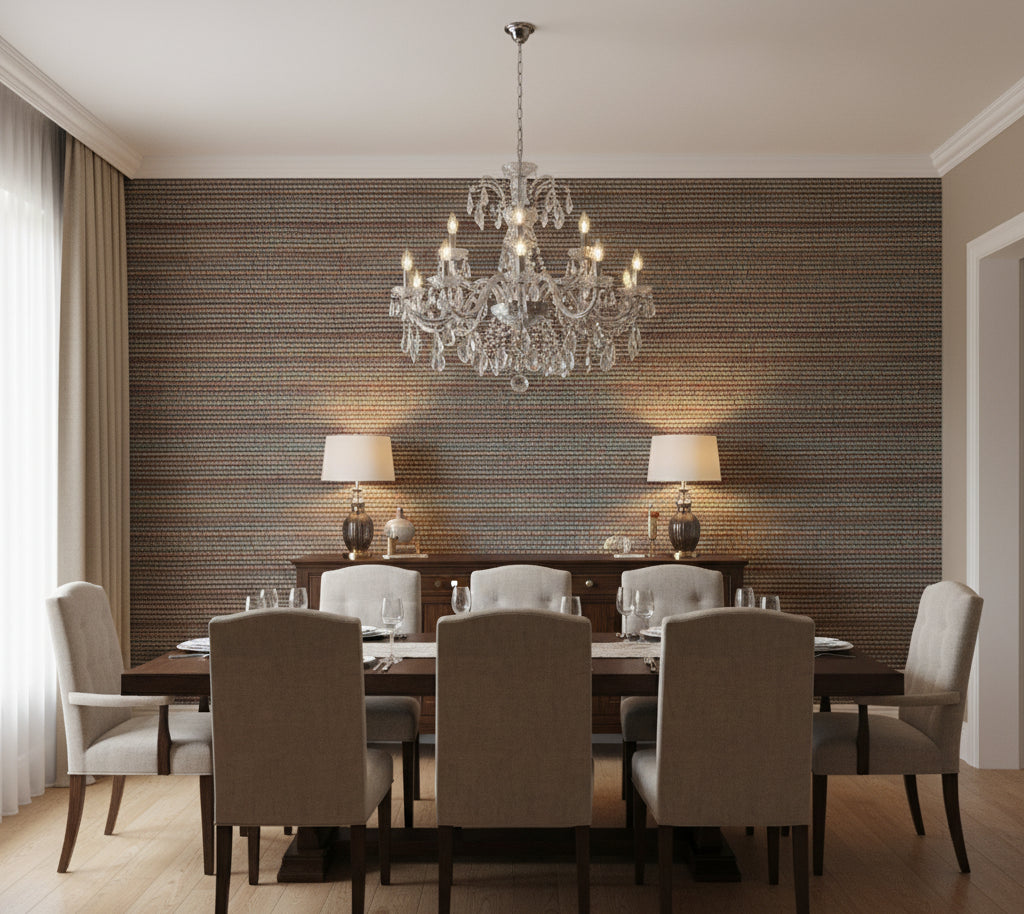 Balihala Horizontal GrassCloth Multi Color | Phillipe Romano - dining room room setting