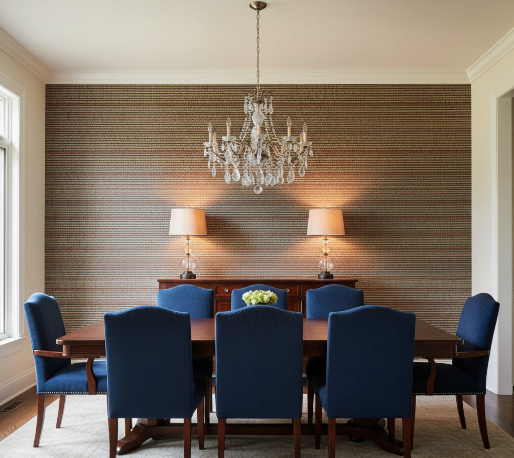 Balihala Horizontal GrassCloth Multi Color | Phillipe Romano - dining room room setting