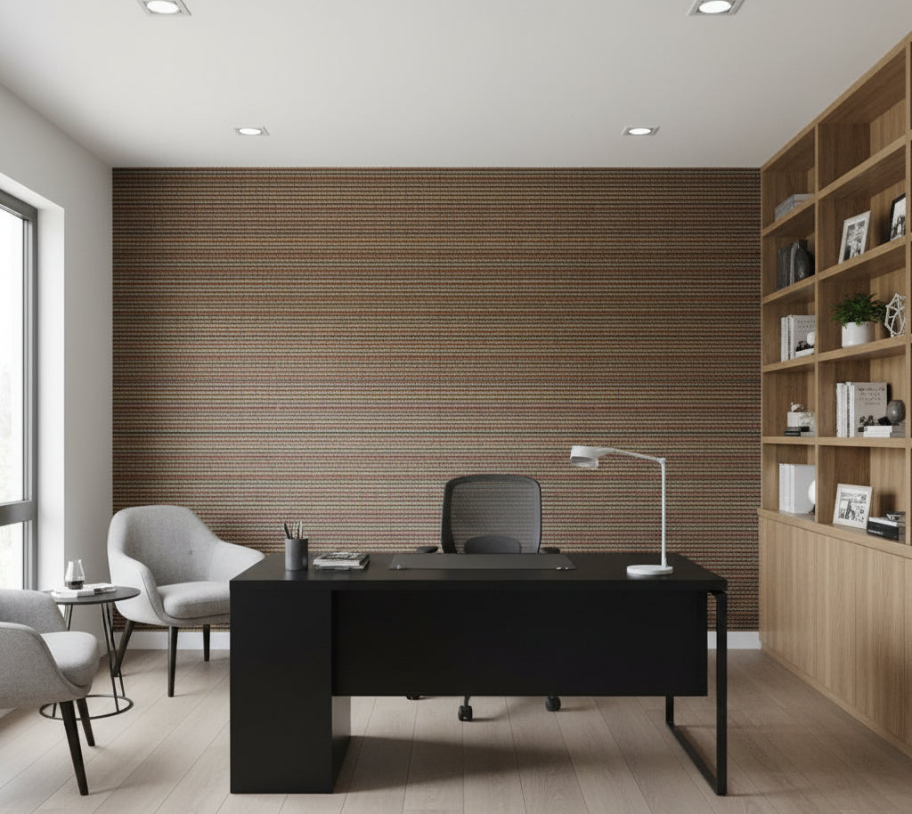 Balihala Horizontal GrassCloth Multi Color | Phillipe Romano - office room setting