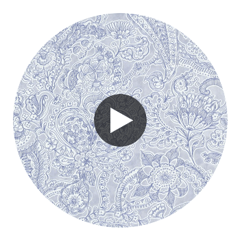 Barcelona Ocean Paisley Wallcovering Circular Swatch | LA Walls