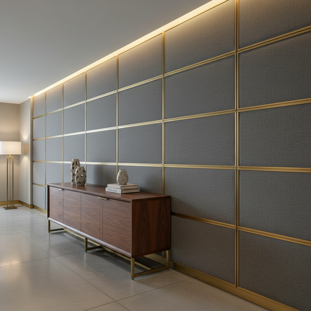Pinnacle Rock - Graphite Upholstered Wall Panel | Architectural Fabrics