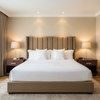 Embossed Reptile Skin Golden Brown Upholstered Headboard | Architectural Fabrics